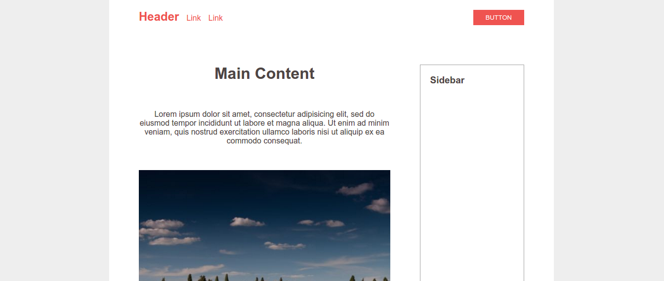 Уменьшенный макет веб-страницы