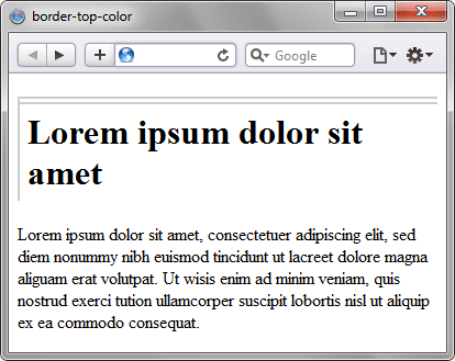 Применение свойства border-top-color