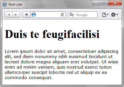 Применение свойства font-size