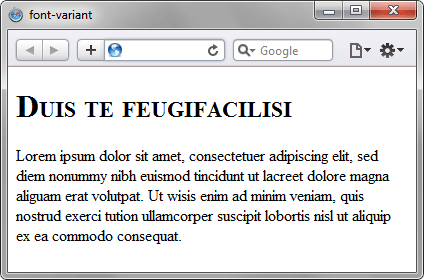 Применение свойства font-variant