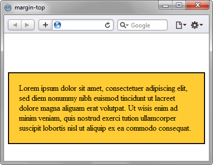 Применение свойства margin-top