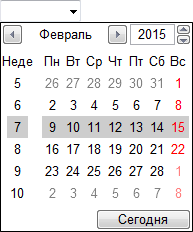 Выбор недели в Opera