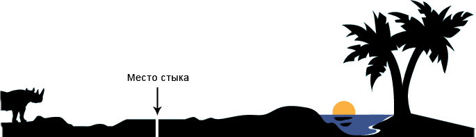 Совмещение изображения по горизонтали